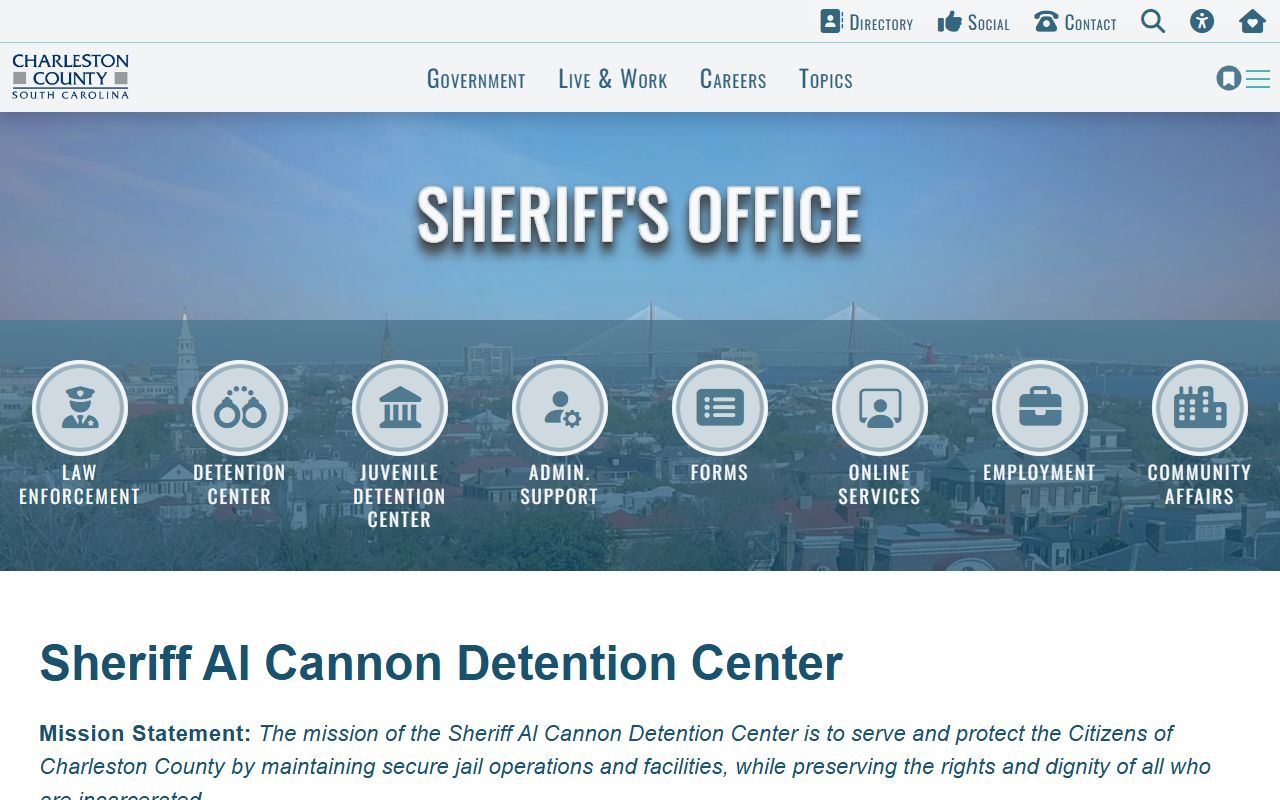 Charleston County inmate population detention center page